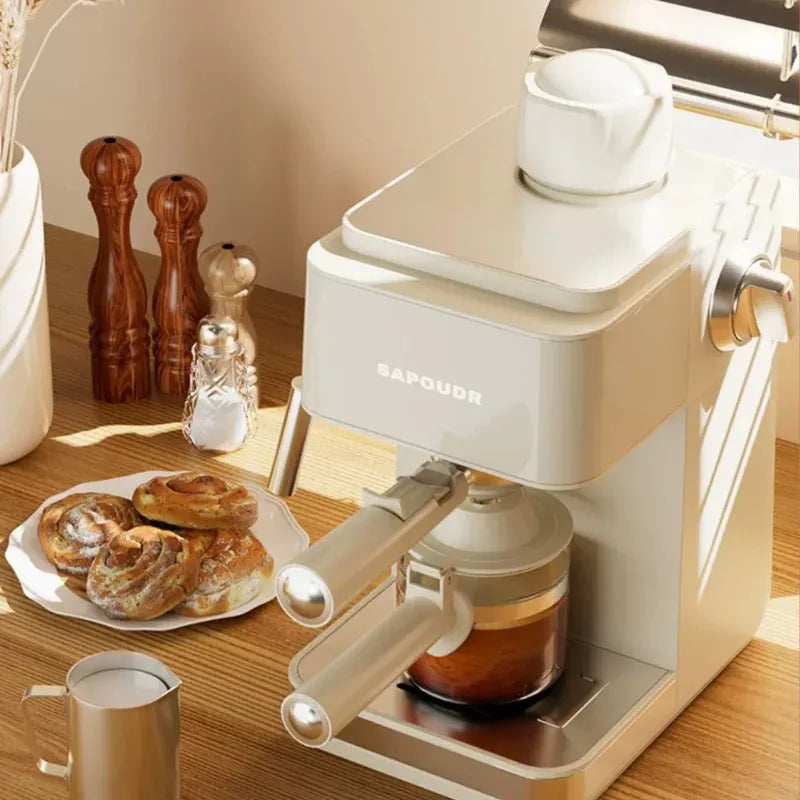 A Portable Espresso Machine with High-pressure Steam Milk Frother Semi-automatic Italian Coffee Machine.