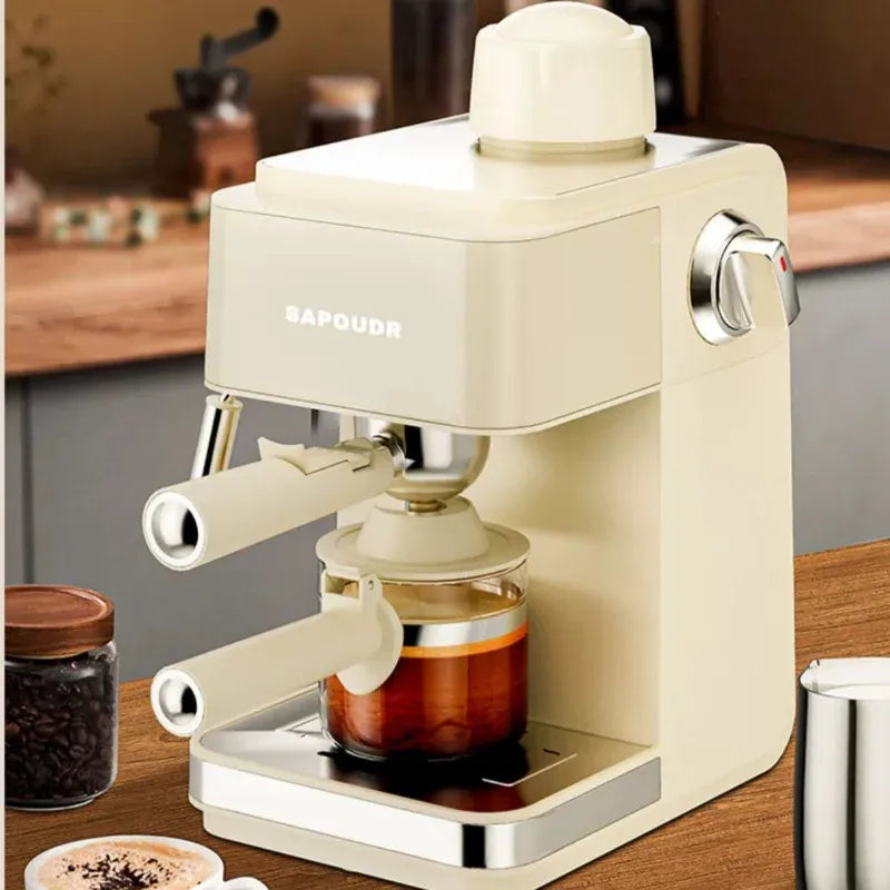 A Portable Espresso Machine with High-pressure Steam Milk Frother Semi-automatic Italian Coffee Machine.