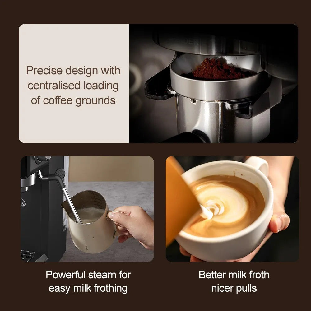 A Standard Integrated Grinding Room-Temperature Cold Brew Milk Frother Espresso Semi-Automatic Coffee Machine