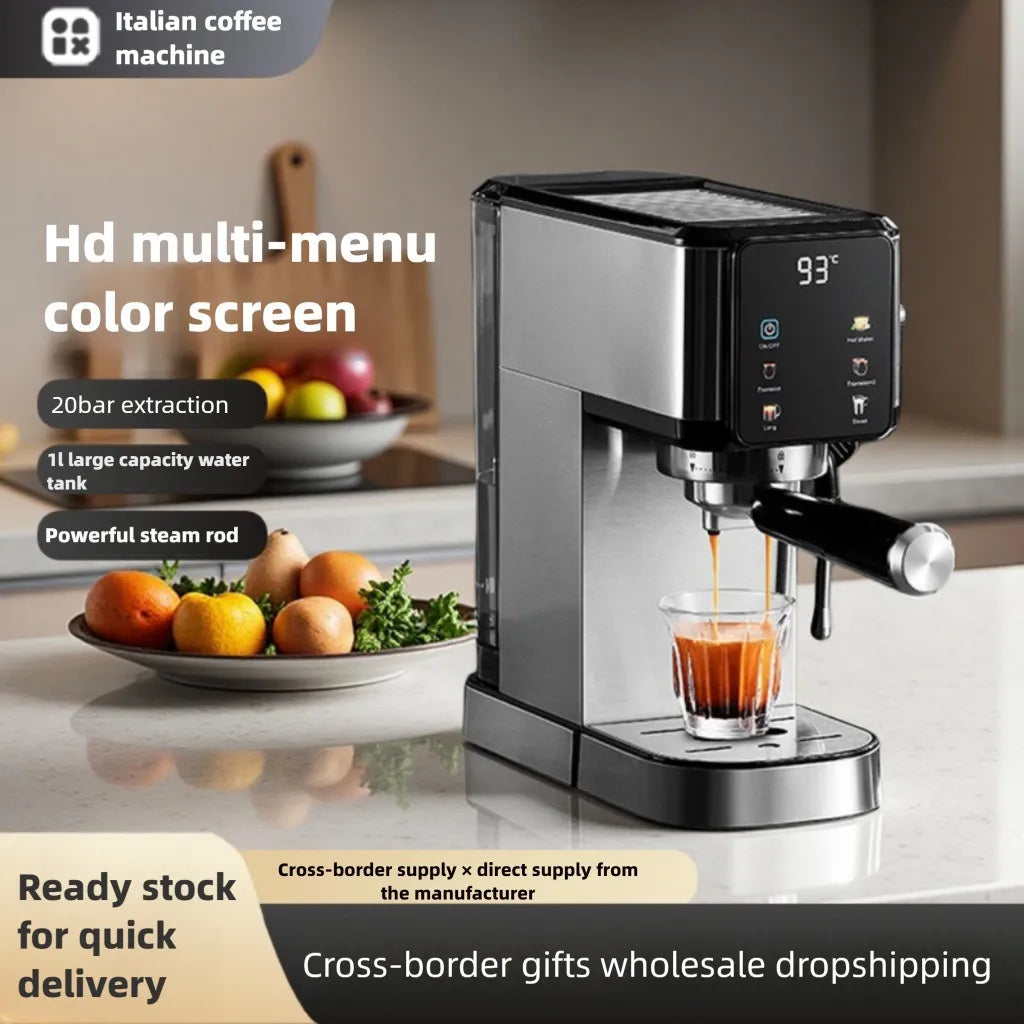 A Home Use Mini Espresso Machine, Automatic, 20 Bar Pressure Extraction with Milk Frother, European Standard