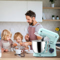 A 3-IN-1 Electric Stand Mixer, 10-Speed with Pulse Button, Attachments Include 6.5QT Bowl, Dough Hook, Beater, Whisk for Most Home Cooks, Sky Blue
