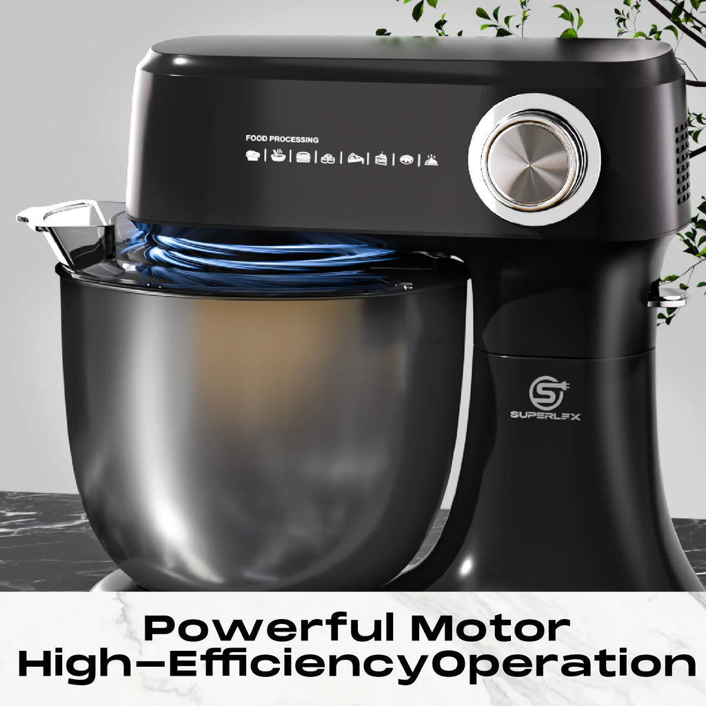 SUPERLEX Food Stand Mixer 800W Whip Dough Kneader Multifunctional Powerful Motor Control-Temp Kitchen Mixer with Steel Bowl