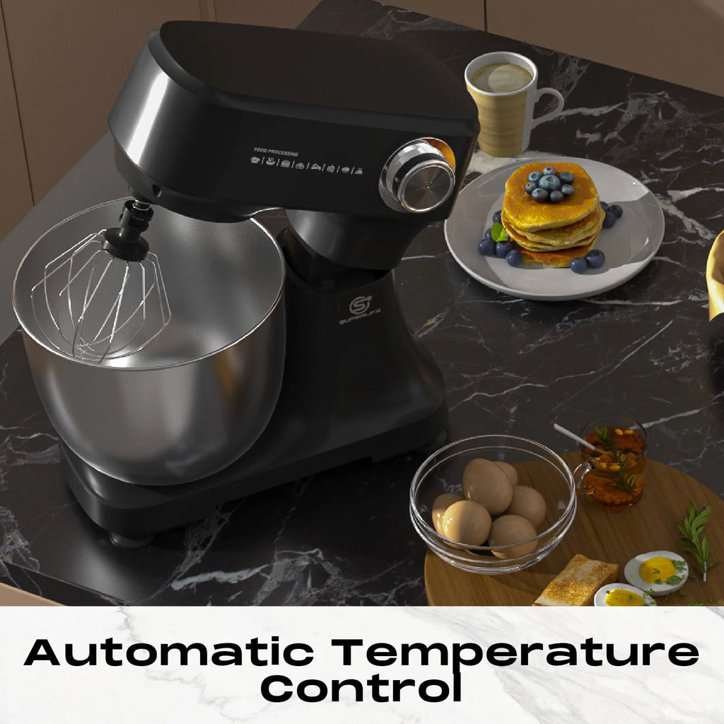 SUPERLEX Food Stand Mixer 800W Whip Dough Kneader Multifunctional Powerful Motor Control-Temp Kitchen Mixer with Steel Bowl