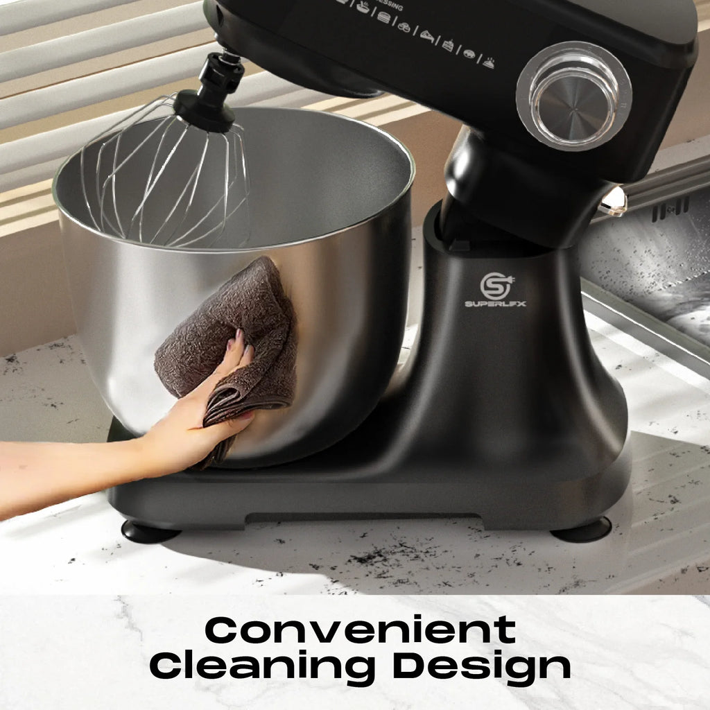 SUPERLEX Food Stand Mixer 800W Whip Dough Kneader Multifunctional Powerful Motor Control-Temp Kitchen Mixer with Steel Bowl