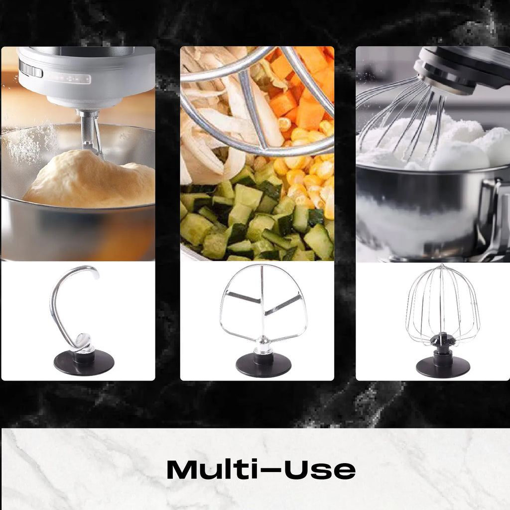 SUPERLEX Food Stand Mixer 800W Whip Dough Kneader Multifunctional Powerful Motor Control-Temp Kitchen Mixer with Steel Bowl