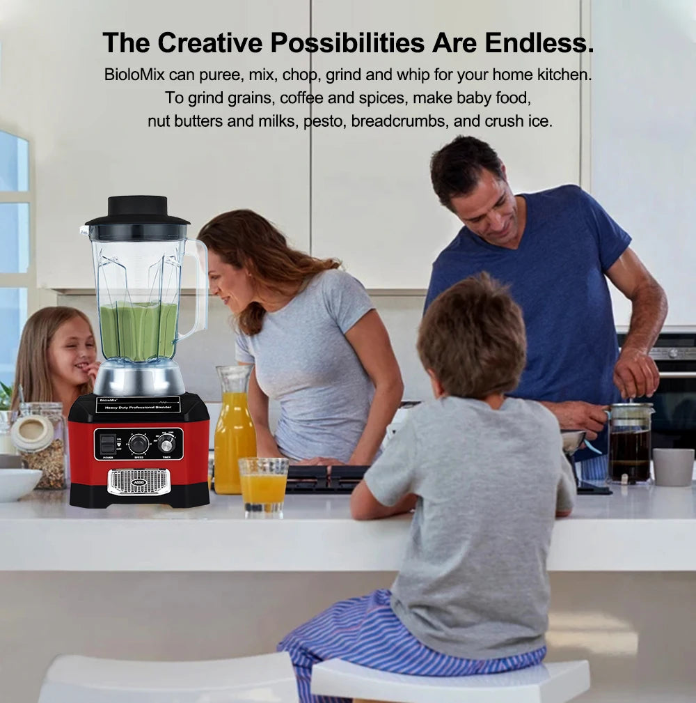 BPA Free Heavy Duty Professional Commercial Bar Blender Food Mixer Juicer Ice Crusher Smoothie Maker Max 2200W【7 Years Warranty】