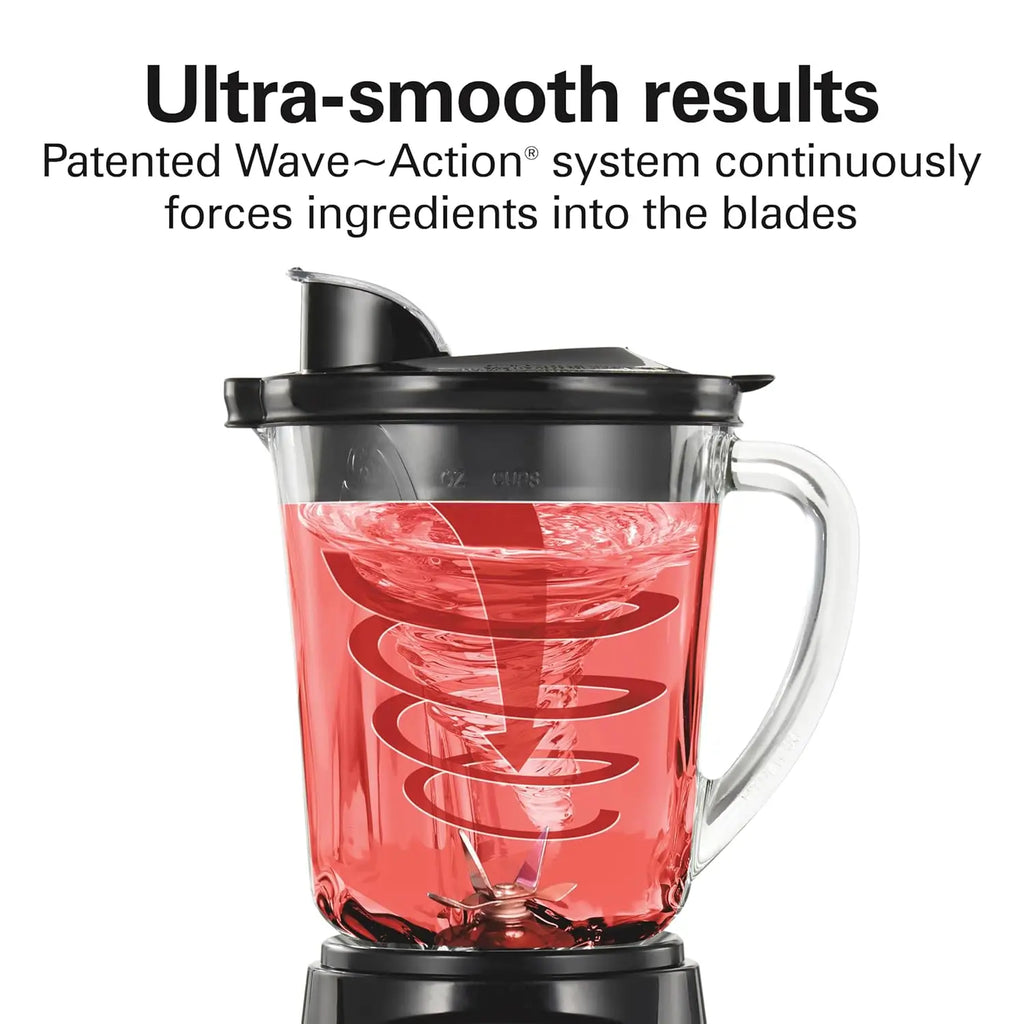 Powerful 700W Blender with 40oz Glass Jar, 12 Functions for Smoothies and Ice Crushing - Black