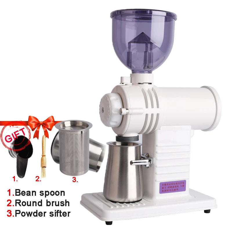 Professional Electric Coffee Grinder Automatic 10 Gear Adjustable 200W Ghost Teeth Burr Coffee Beans Grinding Machin