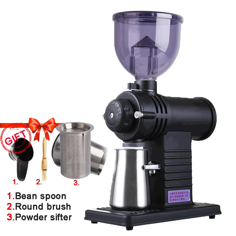 Professional Electric Coffee Grinder Automatic 10 Gear Adjustable 200W Ghost Teeth Burr Coffee Beans Grinding Machin