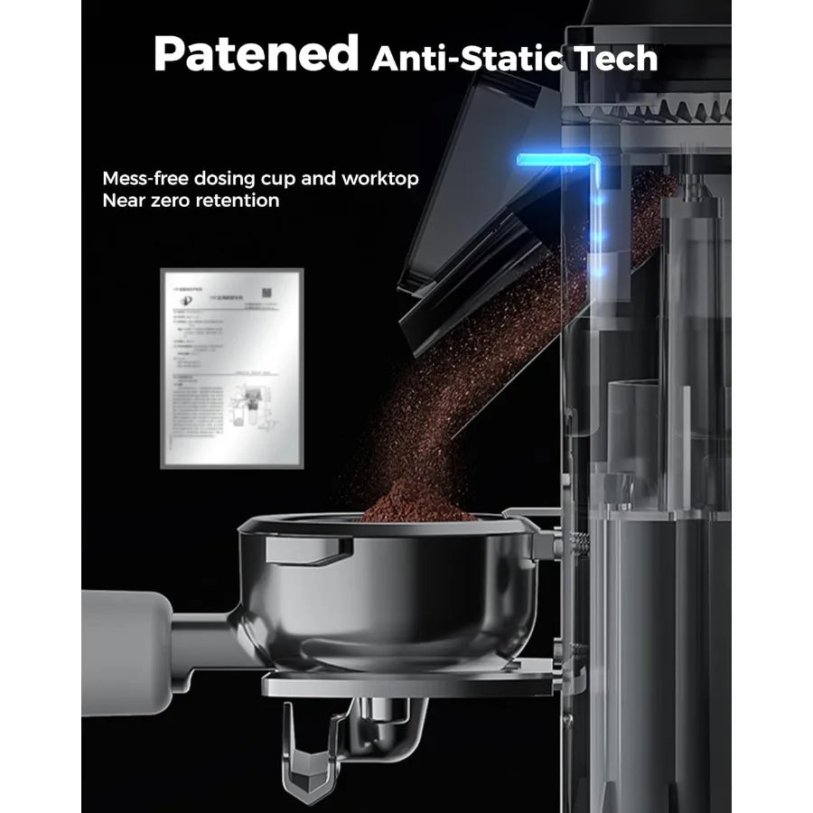 Conical Burr Coffee Grinder 48 Grind Settings Anti-static Burr Mill Precision Electronic Timer and LED Touchscreen