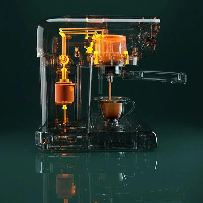 Petrus Coffee Machine with Milk Frother Retro Semi-automatic Coffee Machine Mini Coffee Maker Electric Espresso Machine