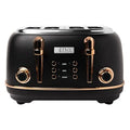 4-Slice Toaster with Extra Wide Slots Black Copper Retro Stainless Steel Design Self-Centering Function Adjustable Toaster