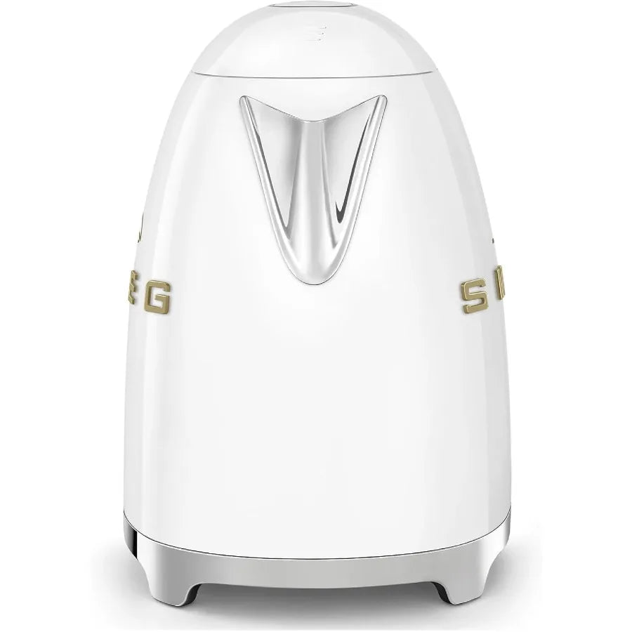 50’s Retro 1.7L Electric Kettle with 7-Cup Capacity and Safety Features (White)