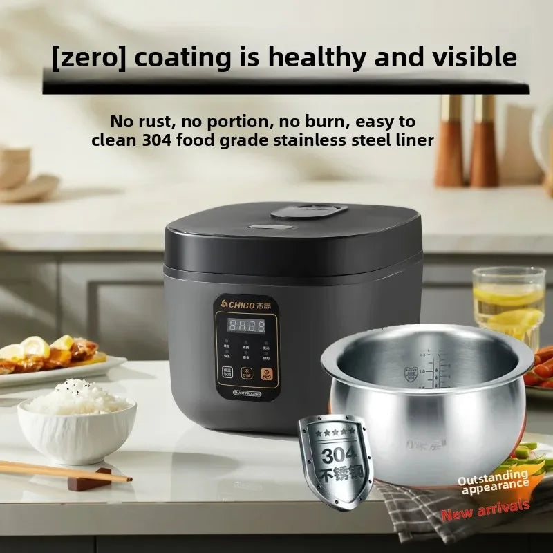 A stainless steel rice cooker multifunctional  uncoated rice cooker old-fashioned household cooking 1-8 people
