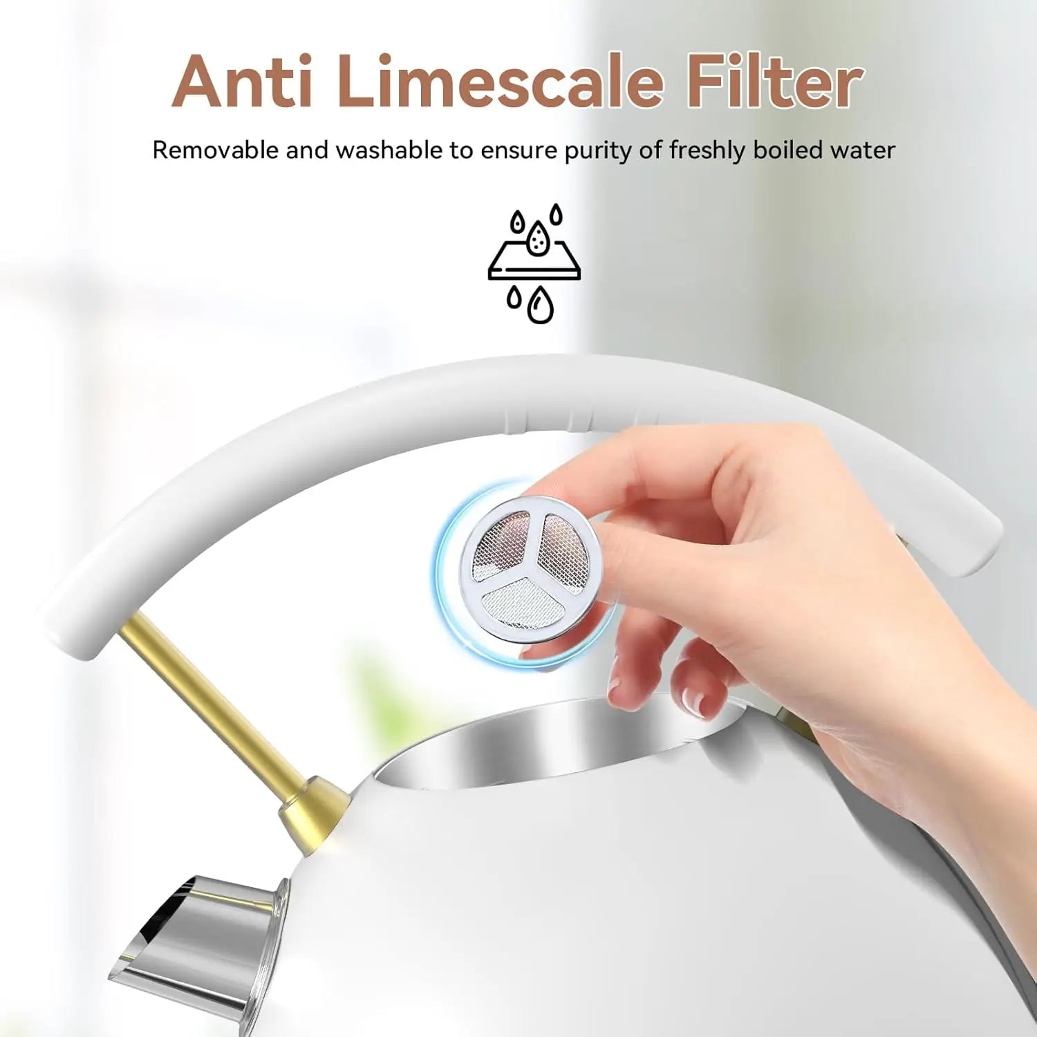 Retro Electric Kettle, Stainless Steel 1.8L, Fast Quiet Boil 1500W, Auto Shut-Off & Safety Features