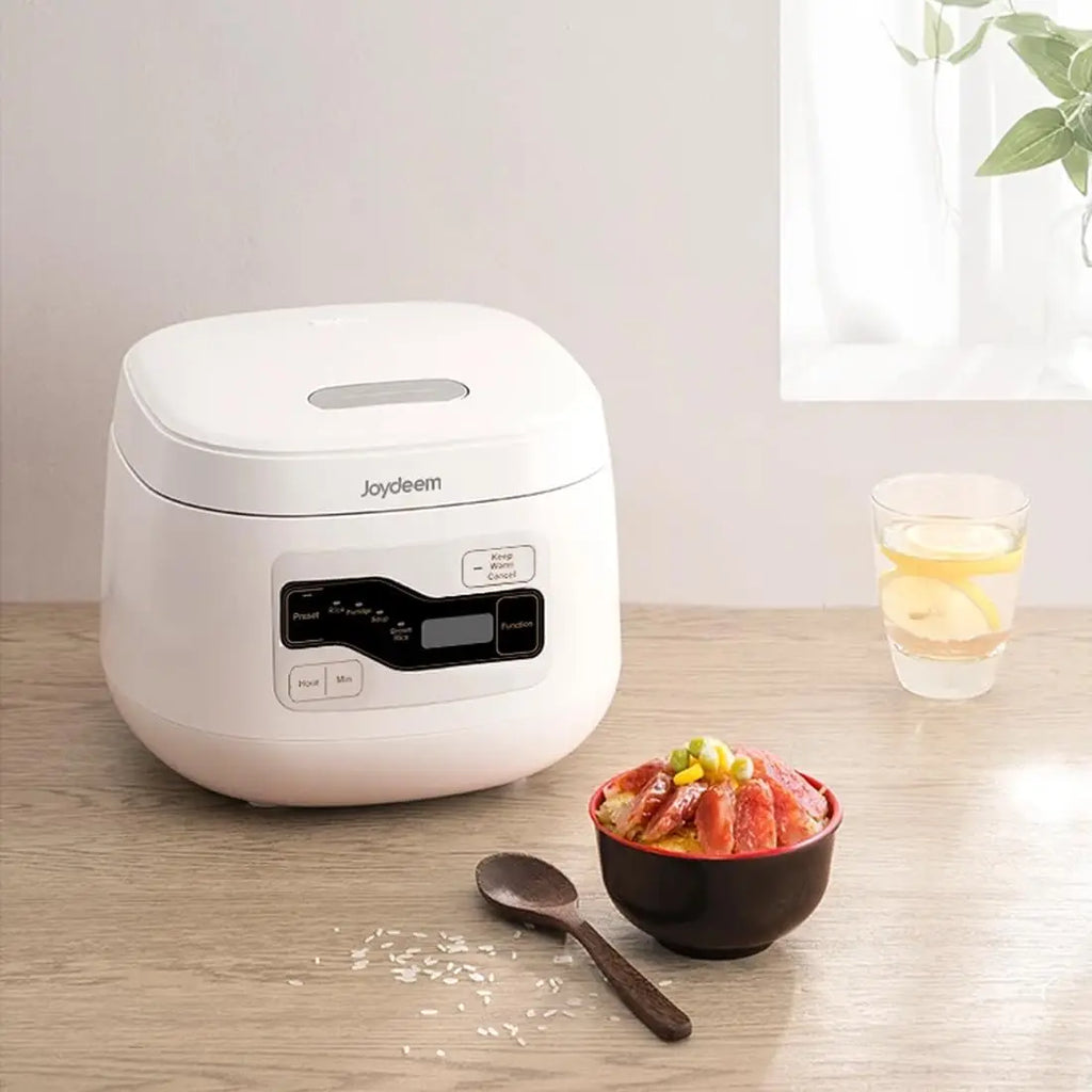 A Ceramic Rice Cooker, 4 Cups Uncooked Rice Cookers with Pure Ceramic Inner Pot, 24h Dealy Start, 2L, White