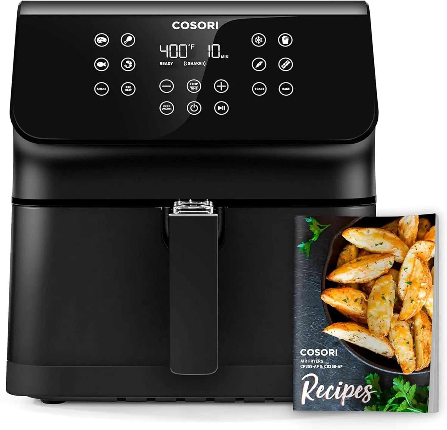 12-in-1 Air Fryer 5.8QT with AdaptIQ Tech, Toast, Bake, In-App Recipes for Main & Side Dishes, Snacks, Leftovers
