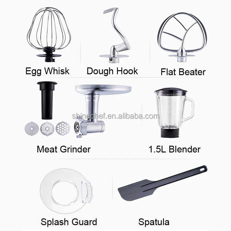 Stand Food Mixer Multifunctional Kitchen Dough Cake Mixer 5L 6L 6.5L 7L 8.5L 10L 12L Electric With Meat Grinder And Blender