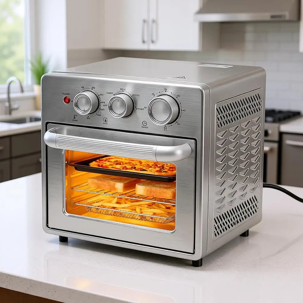 Toaster Oven Combo, A Countertop Oven , 5 Functions in 1, 4 Accessories Included, Stainless, Up to 450°
