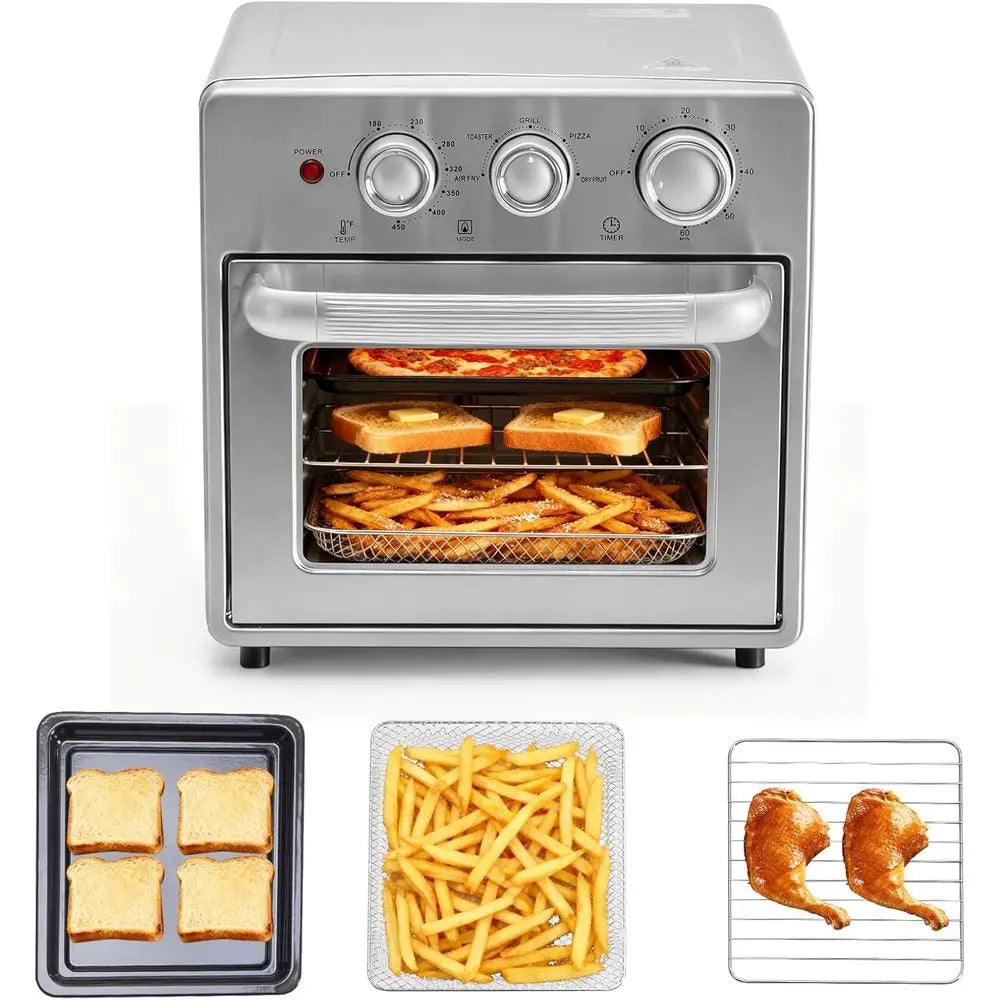 Toaster Oven Combo, A Countertop Oven , 5 Functions in 1, 4 Accessories Included, Stainless, Up to 450°