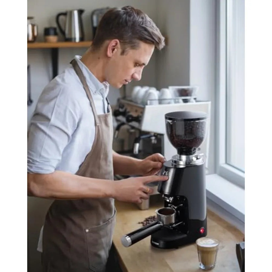 Professional 64mm Burr Coffee Grinder with 100 Grind Settings and All-Metal Chamber Coffee Bean Grinder with Adjustable Electro