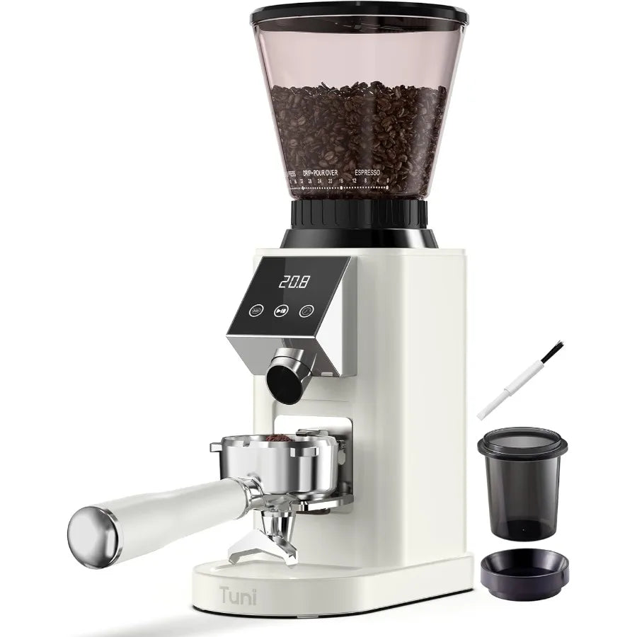Conical Burr Coffee Grinder 48 Grind Settings Anti-static Burr Mill Precision Electronic Timer and LED Touchscreen