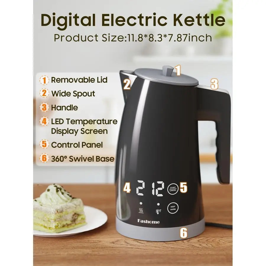 Kettle with 5Temperature Control,1.25L Cordless,Penguin Shape Design,1200W with Keep Warm and Auto ShutOff,Perfect for Tea,Coffe