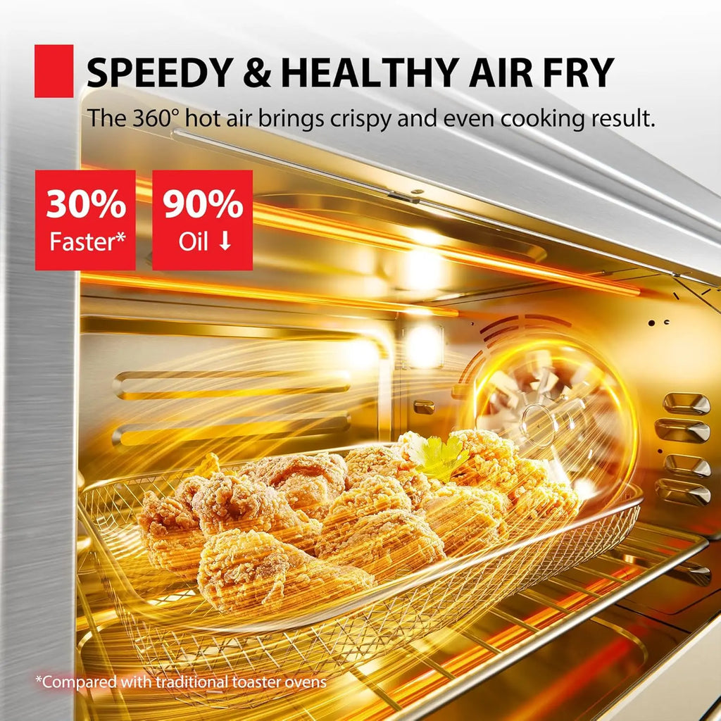 ChefFry Air Fryer Toaster Oven Combo, A Large Capacity, 12-in-1 Countertop Toaster Oven, StainlSteel