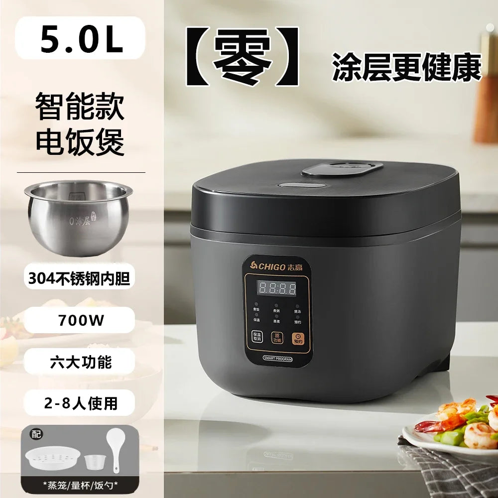 A stainless steel rice cooker multifunctional  uncoated rice cooker old-fashioned household cooking 1-8 people