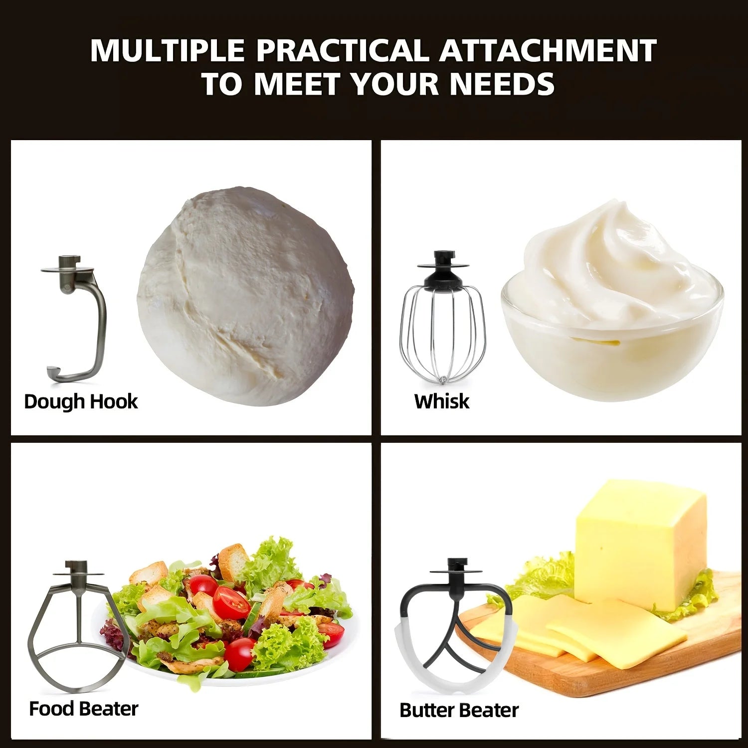 A CHEFTRONIC Stand Mixer, 5.5QT Tilt-Head Electric Household food processors - 500W 6+P Speed, home appliance, US Plug