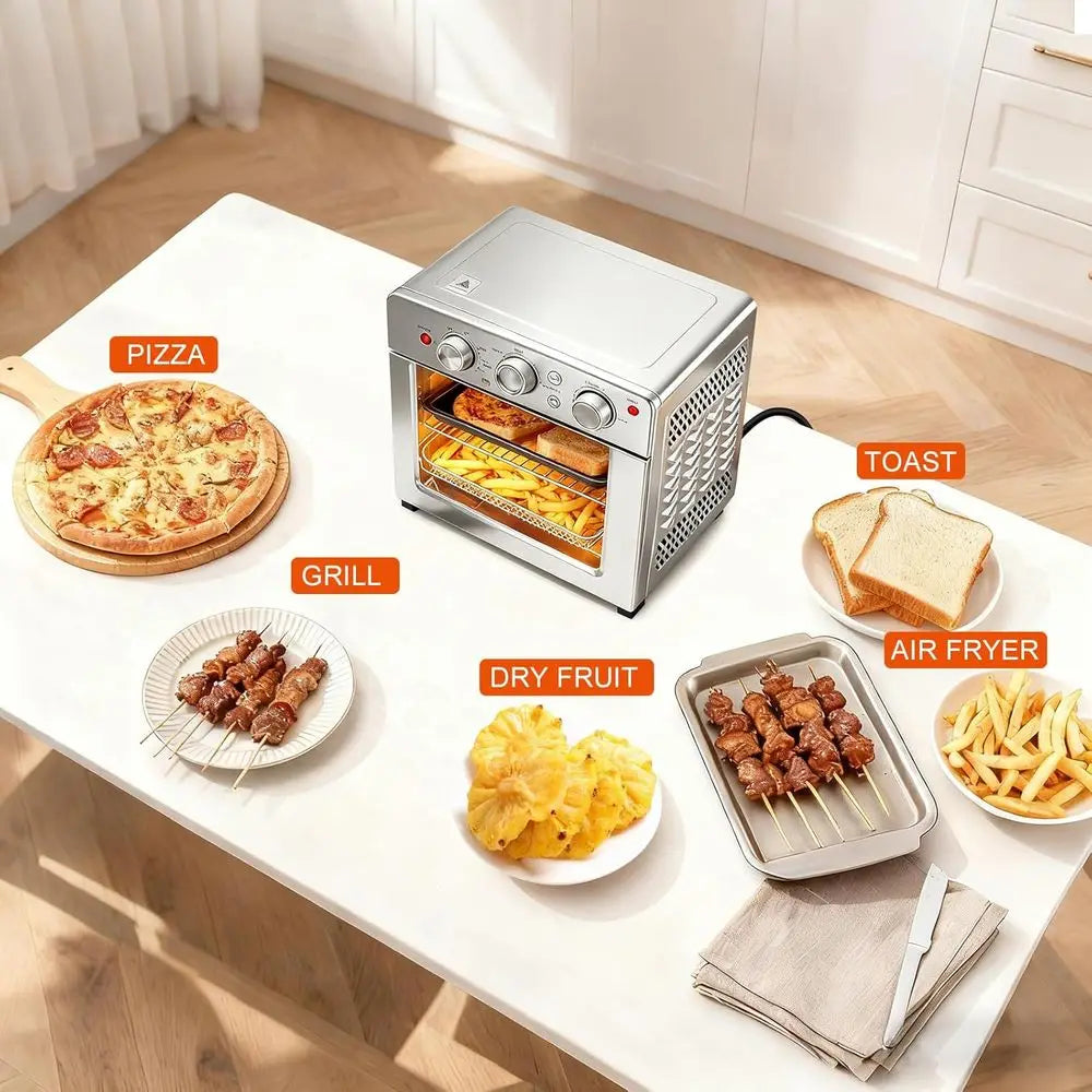 Toaster Oven Combo, A Countertop Oven , 5 Functions in 1, 4 Accessories Included, Stainless, Up to 450°
