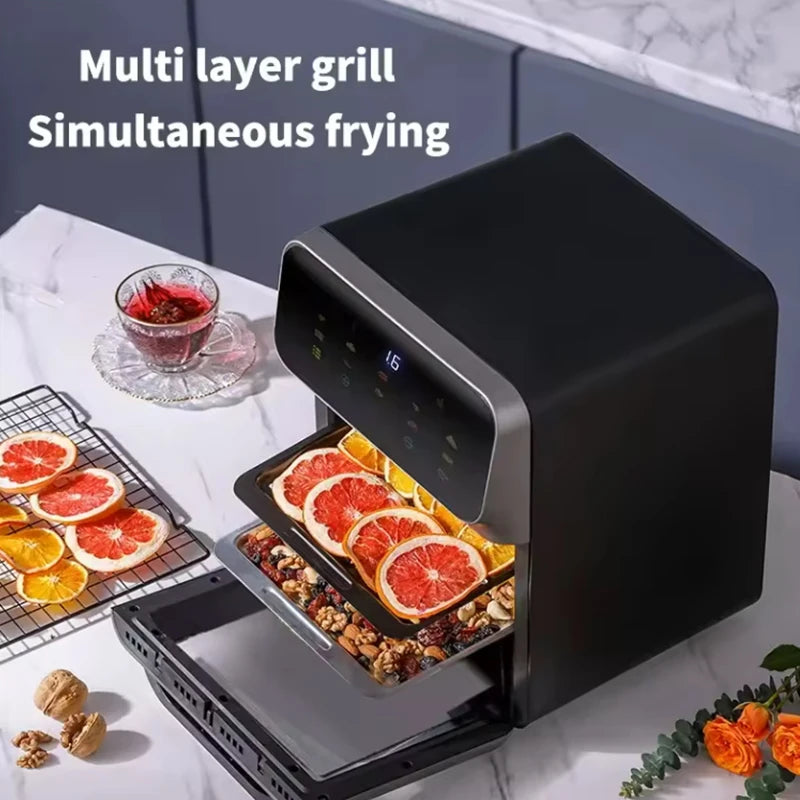 Electric Air Fryer Oil-Free Automatic Kitchen Convection Oven 360° Baking Deep Fryer for Household Use