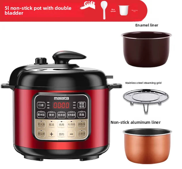 Malata Electric Pressure Cooker Dual Inner Pot 4L 5L 6L Programmable Smart Multicooker Rice Cooker Slow Cook Steam Sear Kitchen