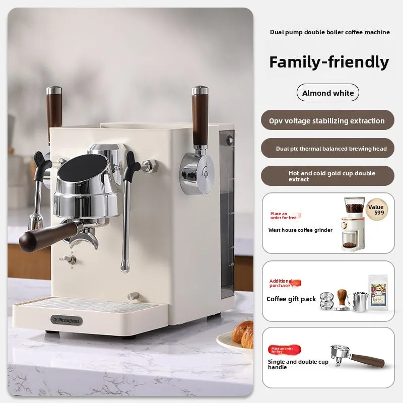The Westinghouse Double Pump Double Boiler Semi-automatic Espresso Extraction Small Home and Business Coffee Machine