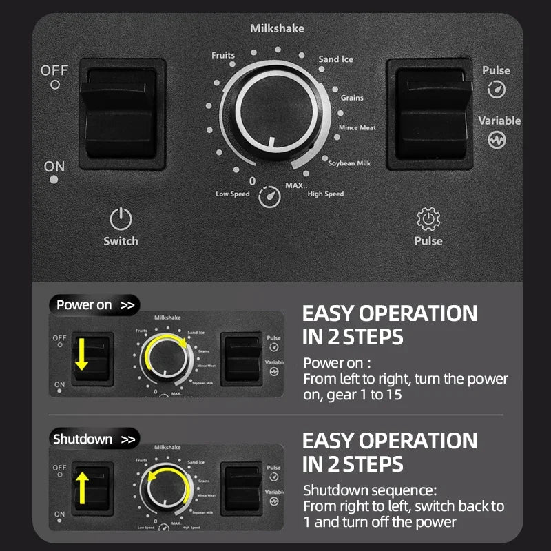 Fully Automatic Wall-Breaking Commercial Blender High Power Stationary Mixer Food Processor Ice Smoothie Juicer Machine Kitchens