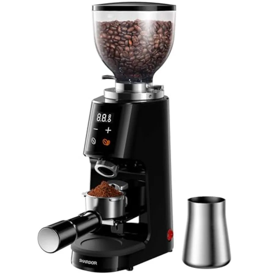 Professional 64mm Burr Coffee Grinder with 100 Grind Settings and All-Metal Chamber Coffee Bean Grinder with Adjustable Electro