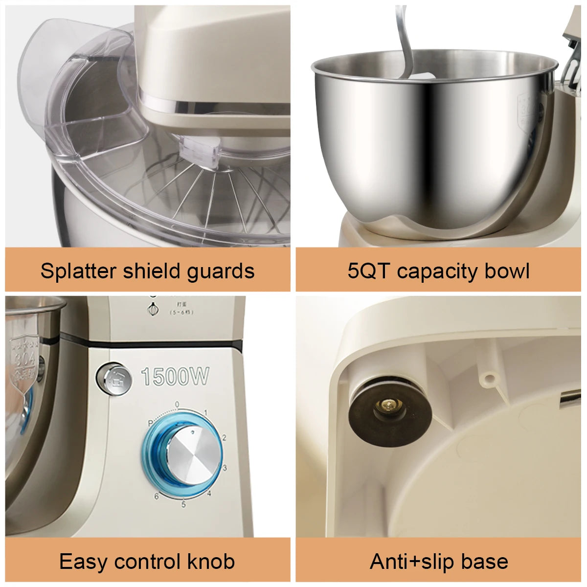 SUNATUR Electric Kitchen Blender Machine: Stand Mixer with Planetary Beater Automatic Mix Support for Dough Efficient Processor