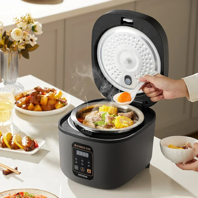 A stainless steel rice cooker multifunctional  uncoated rice cooker old-fashioned household cooking 1-8 people