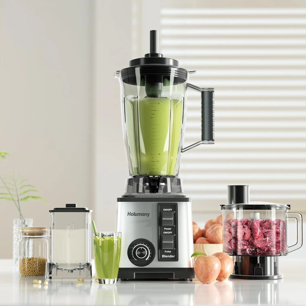 1200W Countertop Blender with 100oz Pitcher, Blender Food Processor Combo, 3-Cup Chopper & Grinder