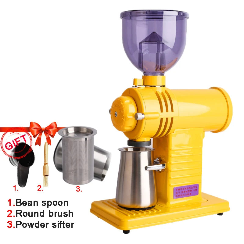 Professional Electric Coffee Grinder Automatic 10 Gear Adjustable 200W Ghost Teeth Burr Coffee Beans Grinding Machin