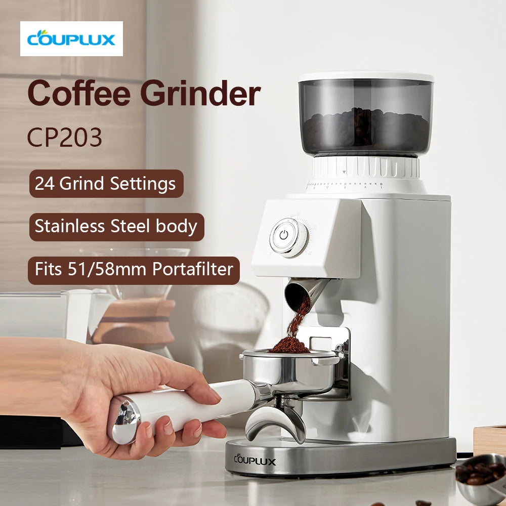 Couplux Coffee Grinder, Coffee Bean Grinder for Home Use with Precise Grinding, Detachable Funnel Stand(220V)
