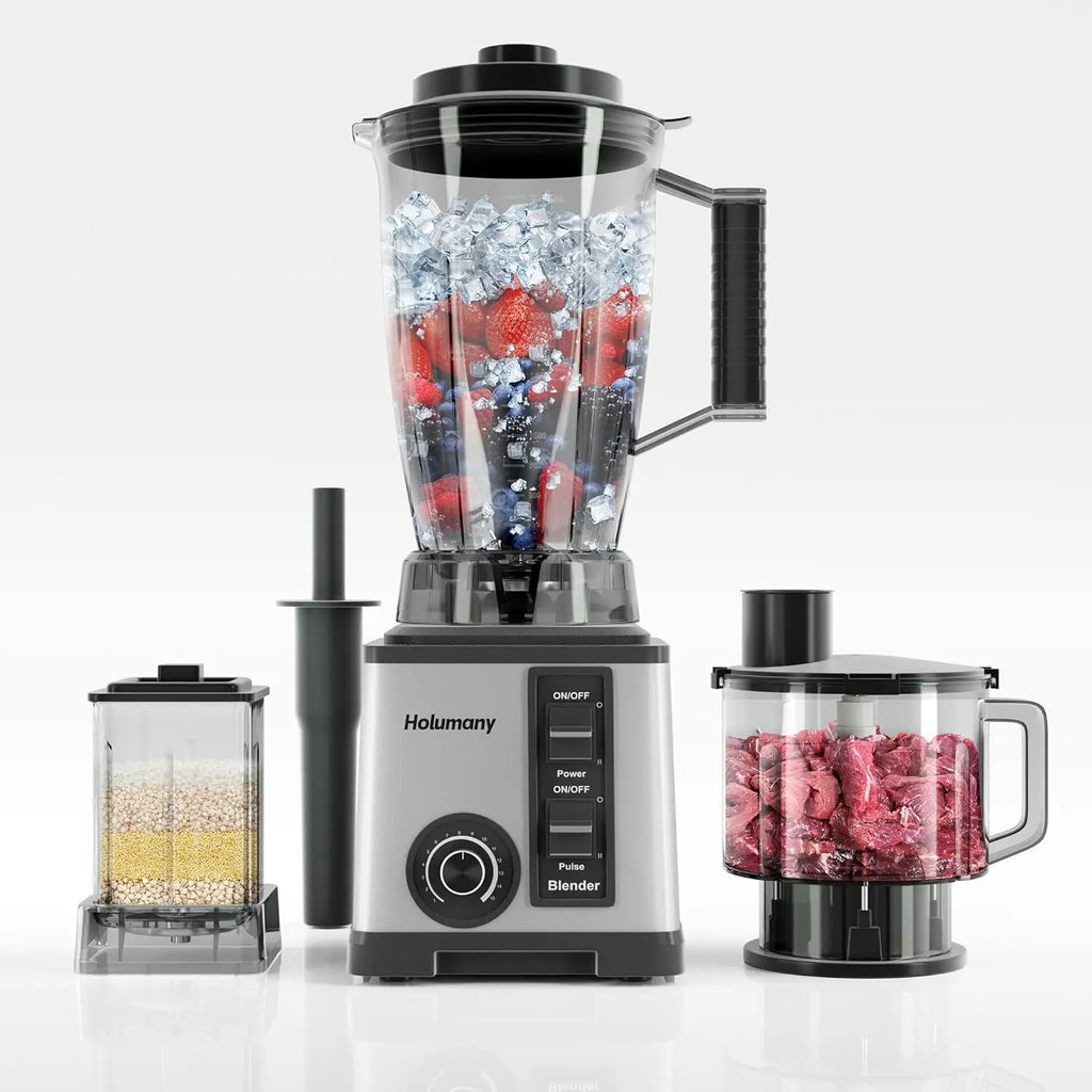 1200W Countertop Blender with 100oz Pitcher, Blender Food Processor Combo, 3-Cup Chopper & Grinder