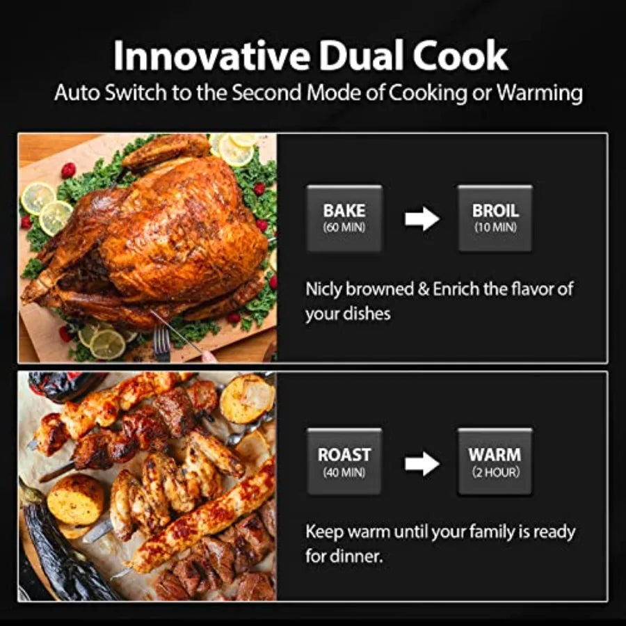 Extra Large 32QT Air Fryer with 19-in-1 Multi-Functional Combo: Digital Convection Oven Featuring Rotisserie Dehydrator and Piz