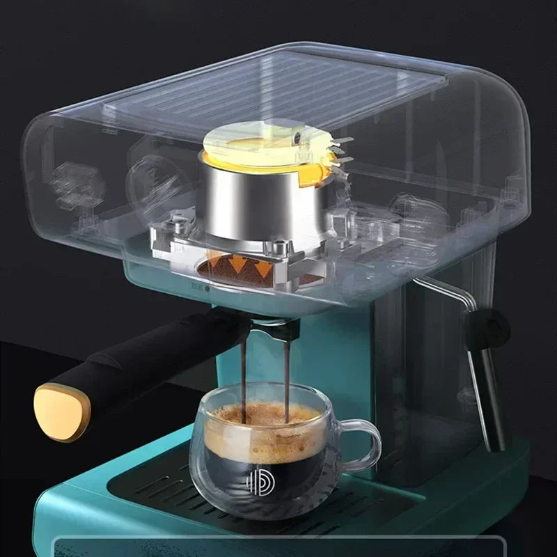 Petrus Coffee Machine with Milk Frother Retro Semi-automatic Coffee Machine Mini Coffee Maker Electric Espresso Machine