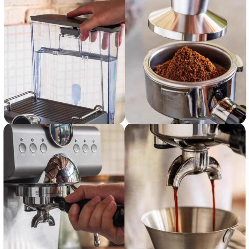 Electric Espresso Coffee Machine Maker 20 Bar for Home Homemade Cold Brew Hot Water Steam Temperature Display