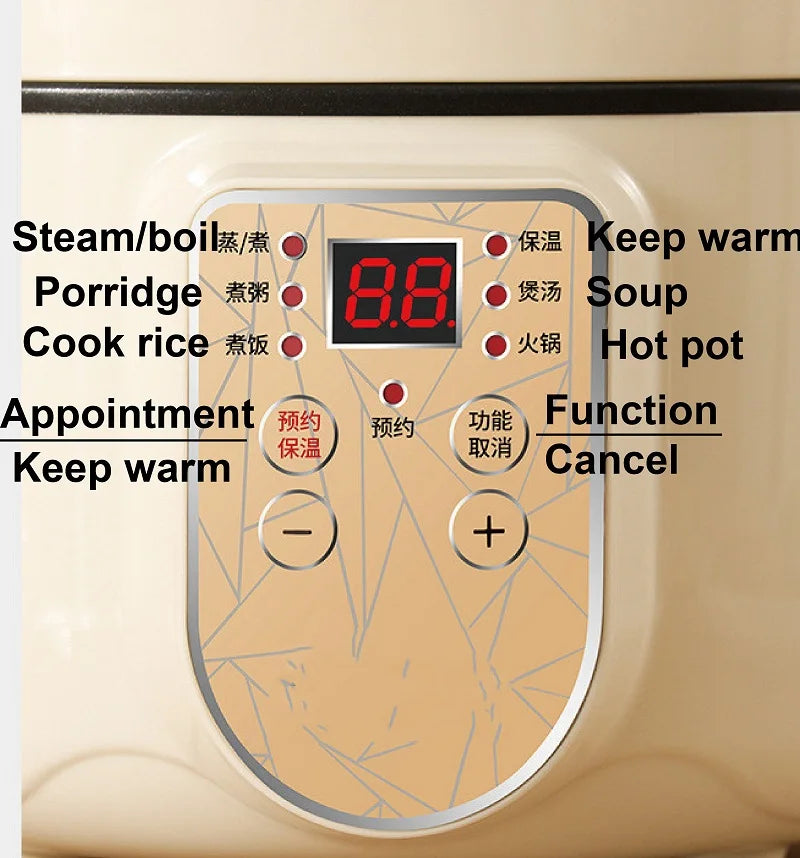 An Electric Cooker Multi-function Electric Wok Reservation Non-stick Rice Cooker Home 2L Electric Hot Pot Auto Keep Warm