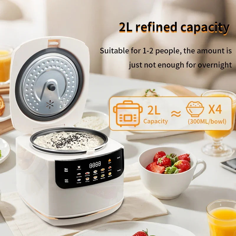 A Multi Electric Rice Cooker 110V 220V Non-Stick Pot 1-3 People Mini Cooking Machine Steamed Smart Rice Cooker Kitchen 2L