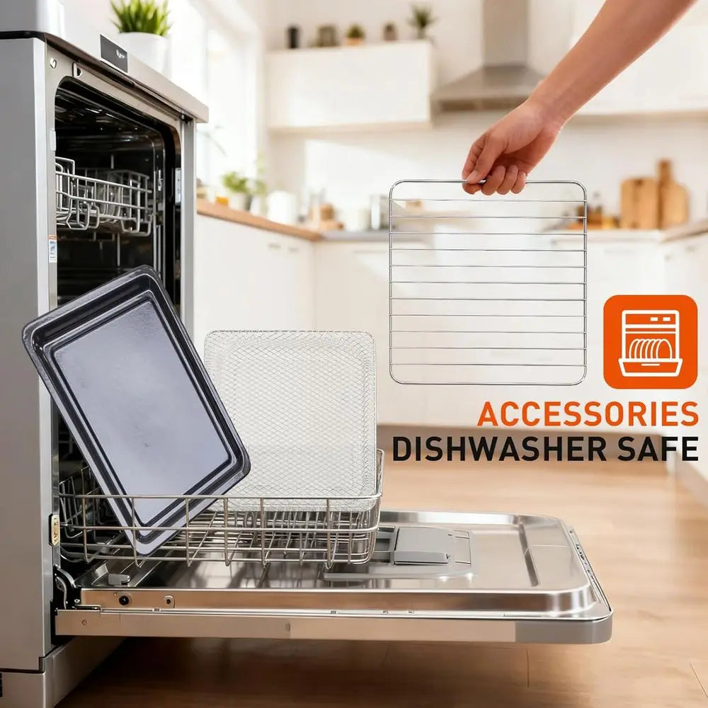 Toaster Oven Combo, A Countertop Oven , 5 Functions in 1, 4 Accessories Included, Stainless, Up to 450°