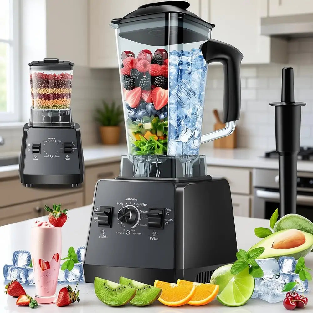Blender, Smoothies Blenders, Max. 2400Watts/1000Watts Blender and Grinder Combo, 25000RPM Powerful Kitchen, 68oz BPA-free 2 Cont