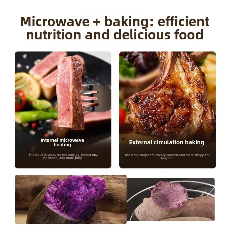 Electric Oven Roaster Combo Household Inverter Large Capacity Zero Coating Visual Intelligent High Power Microwave Oven